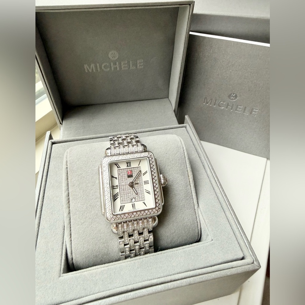Michele Deco 18MM Diamond Dial Watch & Diamond Bracelet MW06T01A1963 - Picture 2 of 16